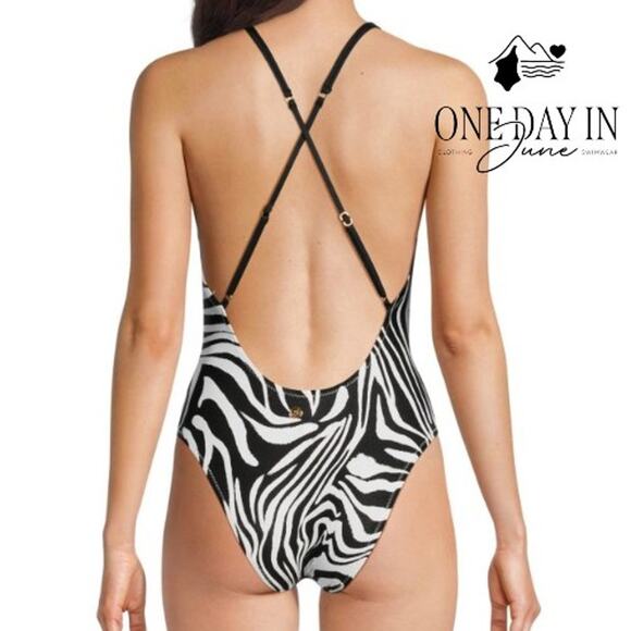 Sunshine 79 Deep V One Piece Swimsuit Size 10 - Picture 2 of 7